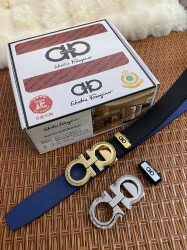 品名：菲拉格幕 原单皮带 材质：原单牛皮腰带 百分百头层牛皮腰带保证真皮，24K纯钢扣，专柜原单品质、做工精细，时尚大牌，送人自用首选 包装： 请认准如图专柜包