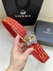 带宽3.8Cm Versace 范思哲 此款缎带腰带风格十分休闲，饰有标志性希腊回纹图案，可搭配休闲单品或高腰正装。 闭合式佩戴 希腊回纹图案 材质：100%聚