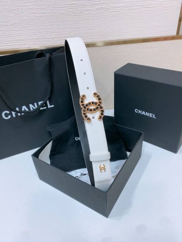 Chanel经典双C皮带腰带 新款Logo扣搭配进口羊皮带身，质感满分，简直身春日里的点睛之笔，皮带直径3.0Cm