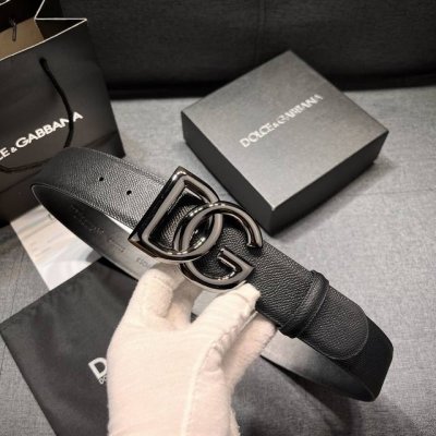 特 DG。 宽4.0cm DOLCE GABBANA杜嘉班纳DG新品DG头牛皮简约百搭男士皮带腰带