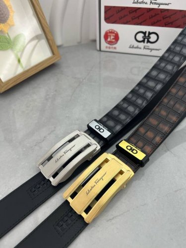 品名：菲拉格幕 自动带 材质：原单牛皮腰带 百分百头层牛皮腰带保证真皮，24K纯钢扣，专柜原单品质、做工精细，时尚大牌，送人自用首选 包装： 请认准如图专柜包装