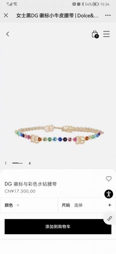 D&G 杜嘉 班纳Dg 徽标与彩色水钻腰带精品，