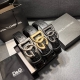 Dg，宽3.5Cm Dolce&Gabbana 全新小牛皮腰带，干练摩登配饰，缀以缎纹金色电镀金属细节。 小牛皮腰带，缀以缎纹金色电镀金属细节：