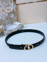 dior Montaigne Jolie Belt 光滑小牛皮和白色树脂珍珠 饰有*Christian Dior*标志 羊皮菱格腰带3.0Cm