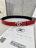 宽度3.0Cm Chanel 香奈儿 经典款平纹 两面牛皮搭配 金 银 色镶钻钢扣。