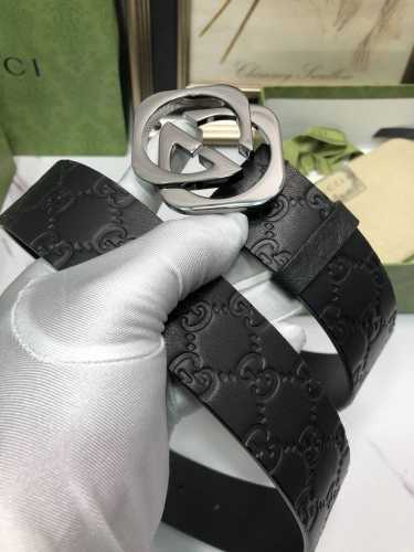 配全套包装礼盒 古驰：原单头层牛皮压G面，内衬头层牛皮小牛皮底，平板无线带身.搭配原单扣，原产皮料定制，专柜宽度3.8