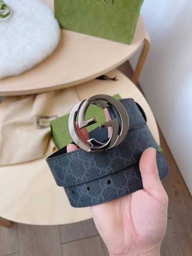 特 古驰 全套包装 专柜同款 宽度38Mm 大饼双G扣 带身使用官方头层南非牛皮搭配进口防水面料 超细致