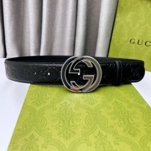 特 Gucci[正] 原单 纯钢花纹五金 永不掉色 头层牛皮 精工制作 4.0Cm 原厂压花 高端套华 实物拍摄 ！