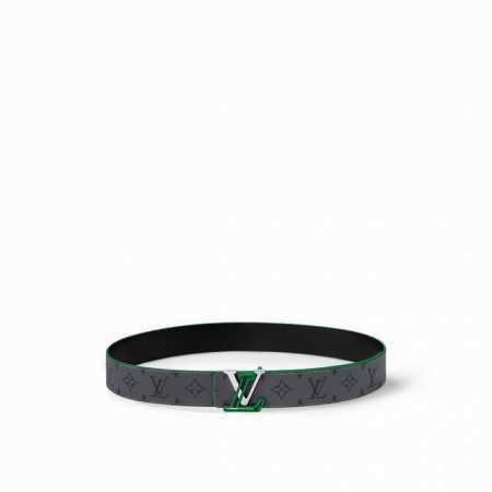 特 4.0宽Lv Line 双面腰带以 Monogram Eclipse Reverse 帆布和牛皮革展露潮流气息，并将相同色彩理念延续至边染和 Lv 搭扣的镂 - 点击图像关闭