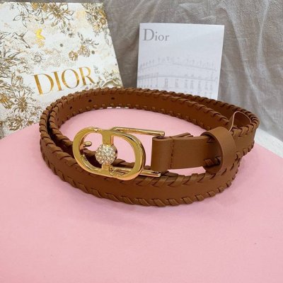 Dior 织边手工工艺20 毫米时尚光滑牛皮腰带 Saddle Belt Montaigne Star Cd 腰带扣 内侧饰以 Christian Dior P
