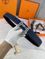 特 3.8宽 爱马仕hermes男士腰带皮带38Mm 原厂togo荔枝纹牛皮 双面使用实物实拍 新款五金 一件代发