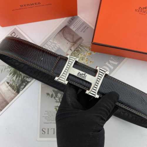 爱马仕 男士花皮腰带38Mm 可双面使用 专柜走线 搭配新款扣