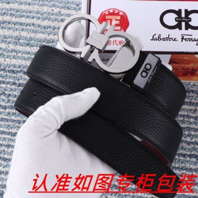 男士腰带：菲拉格木原单 男士皮带：百分百头层牛皮，保证真皮。24K纯钢扣双面可用专柜同等质量， 送人自用首选 包装： 请认准如图专柜包装，赠送打孔器，银联发票，