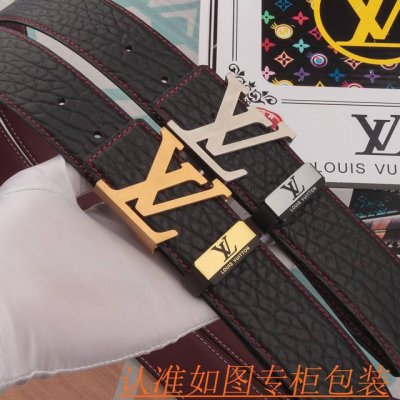 腰带皮带：Lv 路易威登原单牛皮腰带 男款皮带：材质百分百头层牛皮腰带保证真皮皮带，专柜原单品质、做工精细，时尚大牌，送人自用首选包装： 请认准如图专柜包装赠送