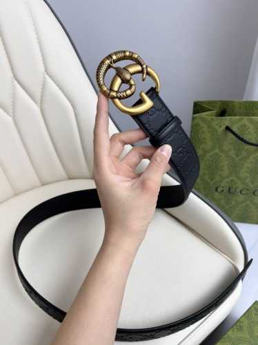 Gucci，原厂精密电渡扣头，意大利原厂皮，宽4.0Cm，代购级。