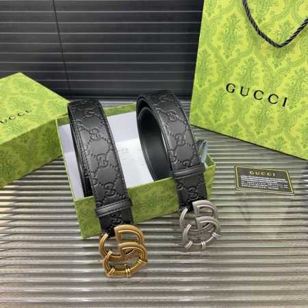 Gucci 古奇 牛皮腰带 男士经典款皮带 时装搭配必备款 优质合金扣头 采用原厂牛皮带身 机械打孔 高品质全套包装 礼盒 礼袋 小票 - 点击图像关闭