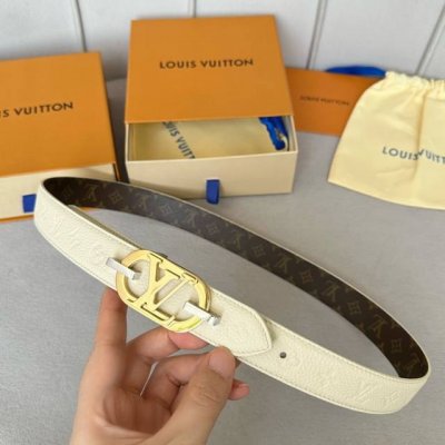 女士經典頂級休閒腰帶 寬度30毫米這款永恆優雅飾有帆布的造型設計 原版小荔枝紋牛皮底 搭配最新掛扣 雙面用 多色選 任意搭配