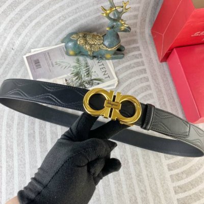菲拉格慕 特种皮腰带自动带系列 ，原厂五金精品不锈钢扣，手感柔软舒适 宽3.5Cm。