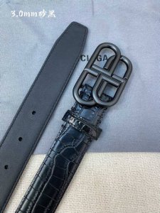 特 巴黎世家鳄鱼纹 新款腰带 双面意大利雾面小牛皮 搭配复古扣--宽度3.0