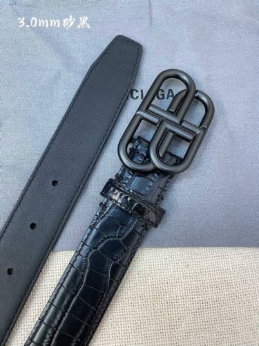 特 巴黎世家鳄鱼纹 新款腰带 双面意大利雾面小牛皮 搭配复古扣--宽度3.0