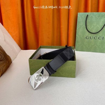 Guc～Ci 经典款进口原厂压花面 搭配原版沙底 精品钢扣 宽4.0 Cm 经典永不过时款 潮流大方 时尚百搭 顶级 原单150