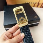 品牌： 万宝龙 新款进口小牛皮，手感细腻柔软。搭配纯钢自动精品钢扣，宽度：3.5Cm