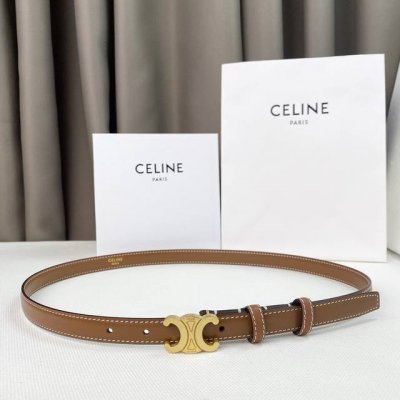 Celin E新品立体浮标针扣女士腰带 意大利进口小牛皮 树膏夹层搭铜扣 宽度1.8