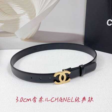 3.0Cm 香奈儿腰带，双面头层牛皮皮料，长度：.75.80.85.90.95.100欧，铜五金扣原版开模定制庆祝] - 点击图像关闭