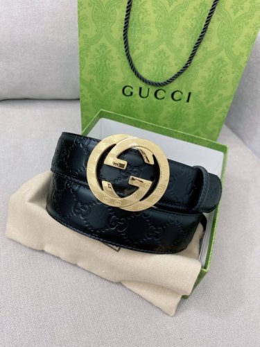 特 Gucci 高端定制男士原单皮带，海外限量定制款式，顶级原厂材质复刻，体现腰间贵族的一款必备腰带，宽度4.0Cm 10140