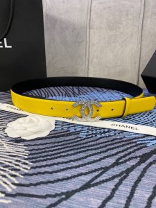 宽度3.0Cm Chanel 香奈儿 此款女士腰带采用新款柔软的进口小牛皮支持Nfc扫码链接。金 银色镶钻金属钢扣。