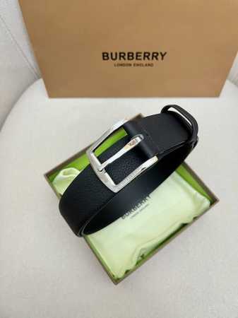 Burberry-巴宝莉 男士专柜对版金属扣 头层牛皮双面外用腰带 商务通勤休闲场合均适合佩戴 3.5Cm - 点击图像关闭