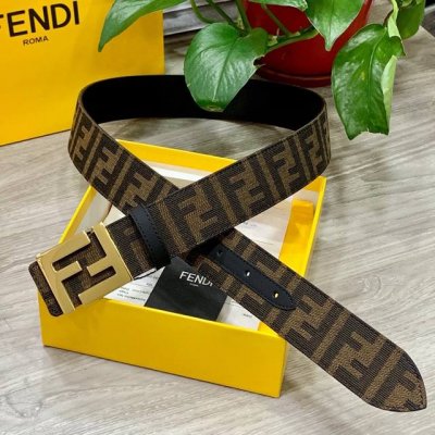 特 片装1Fendl 芬迪 专柜同款 宽3.8Cm 原版定制布料 单环皮带钢扣 Ff图案布料材质 黑色皮革内衬 单钉镀钯金属配件 时尚潮流 经典系列