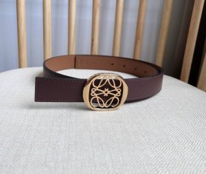 Loewe （罗意威）专柜最新同款腰带[庆祝][庆祝] 宽：2.8Cm 选用光滑牛皮革双面腰带 饰有抛光椭圆形针扣 刻有Loewe徽标 卓越的工艺 个性的造型