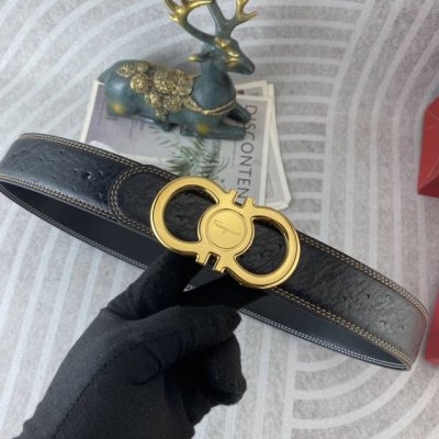菲拉格慕 特种皮腰带系列 ，原厂五金精品不锈钢扣，手感柔软舒适 宽3.8Cm。