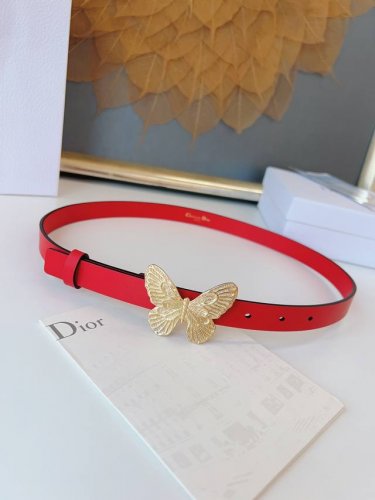特 Dior 24早春 MéTamorphose 腰带 2.0Cm光滑牛皮革 超級火 蝴蝶搭扣系列
