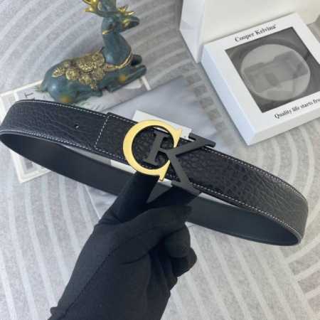 Ck 特种皮腰带系列 ，原厂五金精品不锈钢扣，手感柔软舒适 宽3.8Cm。 - 点击图像关闭