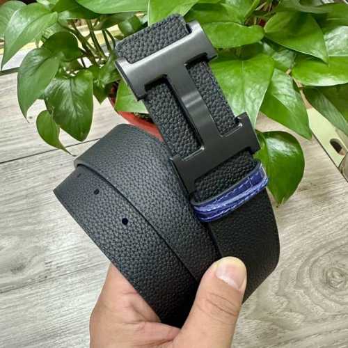 Hermes.爱马仕 男士真皮腰带 宽度3.8Cm 原版带身 配搭精品钢扣 可双面使用 触感厚实