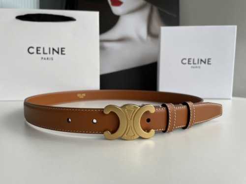 Celine赛琳凯旋门徽标金扣潮流腰带，穿出好身材高腰线的秘密武器。2.5Cm 65247