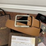 Stefano Ricci 新款顶级品質 精品經典鹰头鋼扣 底桥雕刻Logo原版压纹牛皮進口底皮-寬度38毫米