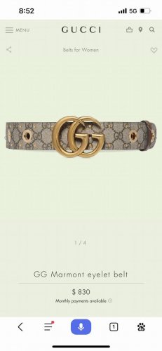 古奇. 宽4.0Cm 新款 系列产品的标志性象征，经典双G五金标识匠心呈现在这款腰带上，精美五金的细节尽显华美气息