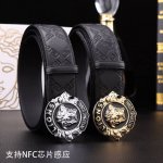 特 范思哲秘原单高档品质专柜官网同步支持Nfc感应宽度3.8镶钻扣头意大利双面进口头层小牛皮原版花纹手感极佳 上身郊果棒男士最爱商务休闲两用长度100一125下