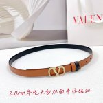 2.0Cm 华伦天奴双面平纹腰带，双面头层牛皮皮料，长度：.75.80.85.90.95.100欧，铜五金钻扣原版开模定制庆祝]