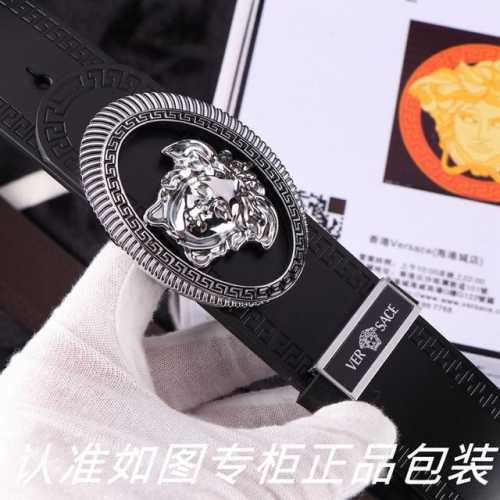 品名：范思哲.Ver Sace双面用 型号：认准如图专柜包装，赠送打孔器 材料：百分百头层牛皮保证真皮。美人头，24K钢扣，复古雕花工艺专柜同等质量， 送人自用