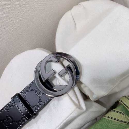 新款，Gucci 男士皮带专柜热卖款腰带 头层牛皮 配全套包装礼盒