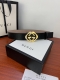 Gucci 经典款G家印花 搭配顶级镶钻两件套钢扣 采用精挑细选进口顶级牛皮，手感柔软细腻！品质保证：带身宽度4.0Cm