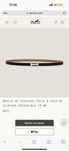 Hermes 女款 Focus Buckle & Reversible Leather Strap 3Mm
