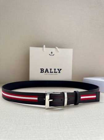 特 Bally 巴利 专柜同款 宽3.4这款选用面皮搭布条 反面进口牛皮精制而成 正面金属搭扣，简约百搭 可调式长度可轻松匹配完美尺寸 - 点击图像关闭