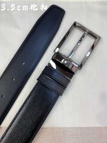 Montblanc万宝龙 宽3.5Cm 采用头层牛皮 精品针式扣头 自由裁剪商务休闲皮带