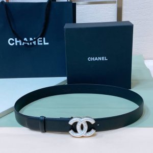 特P200 Chanel 23P Cc 水 树脂白 与 金Logo扣. 进口胎牛皮腰带 3.0Cm精品 精致 典雅 Chic又时髦