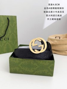 古奇 最新经典款 专柜在售款式 宽度4.0 代购货Jghj93280 要便宜的可搭配普通扣头 原厂压花 原厂底皮 高端品质 无需多言 手工蜡线缝制 扣头 纯铜